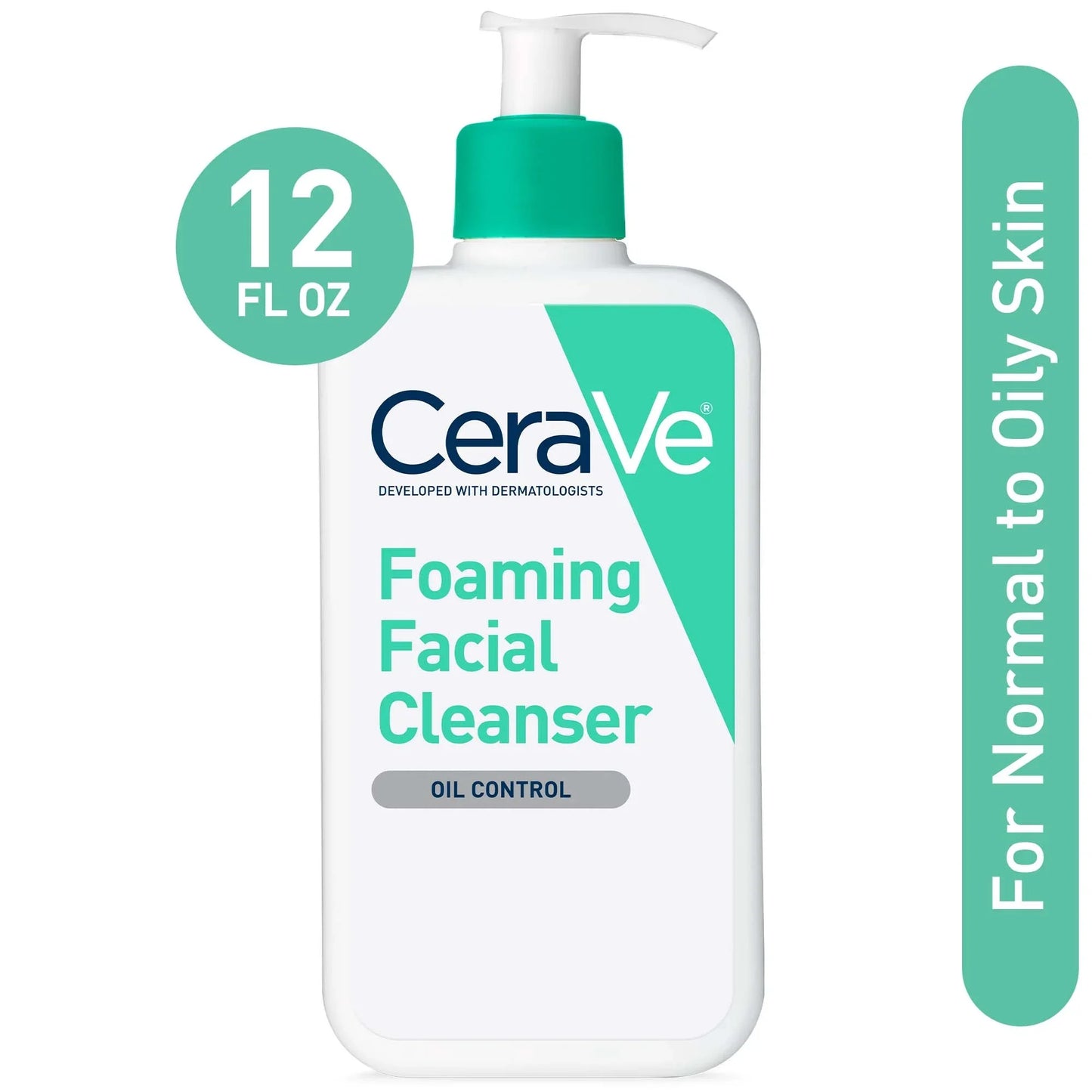 CeraVe Foaming Facial Cleanser 12 oz – For Oily, Acne-Prone Skin