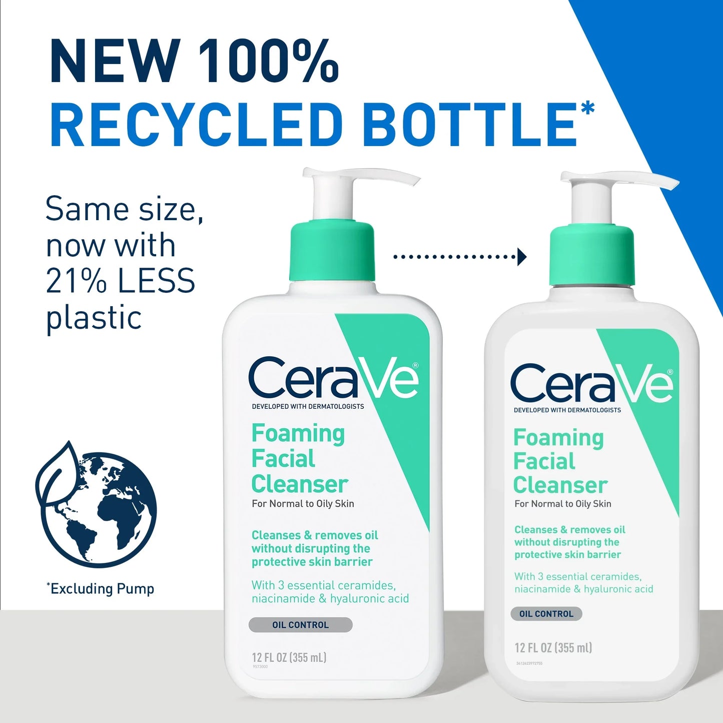 CeraVe Foaming Facial Cleanser 12 oz – For Oily, Acne-Prone Skin