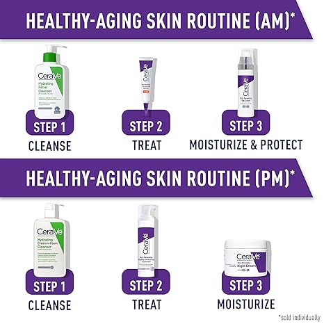 CeraVe Skin Renewing Night Serum with AHA, Glycolic Acid, Lactic Acid & Ceramides, 1.7 oz