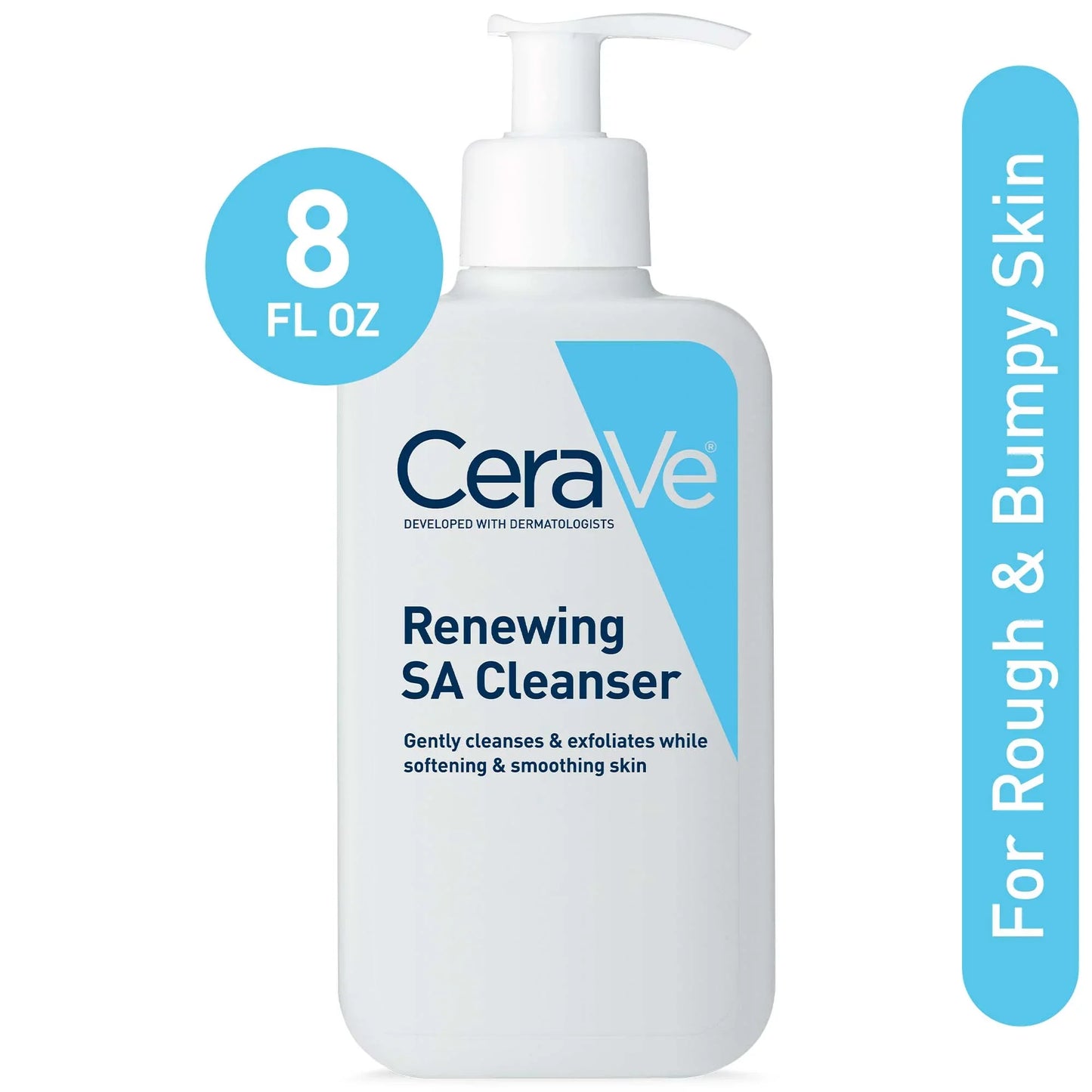 CeraVe Renewing SA Cleanser 8 oz – Exfoliating Cleanser for Smooth, Clear Skin
