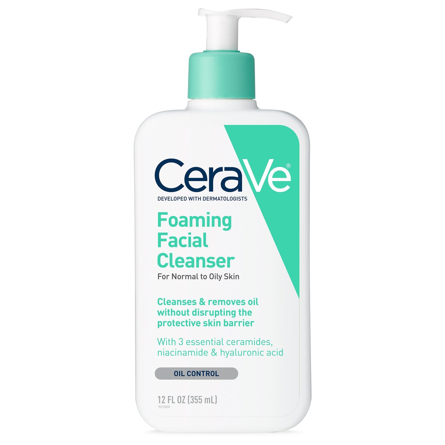 CeraVe Foaming Facial Cleanser 12 oz – For Oily, Acne-Prone Skin
