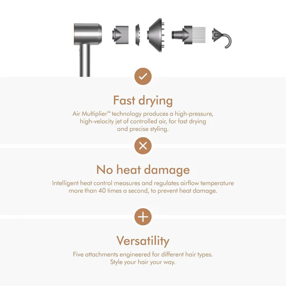 Dyson Supersonic hair dryer (Nickel/Copper) - Brand New