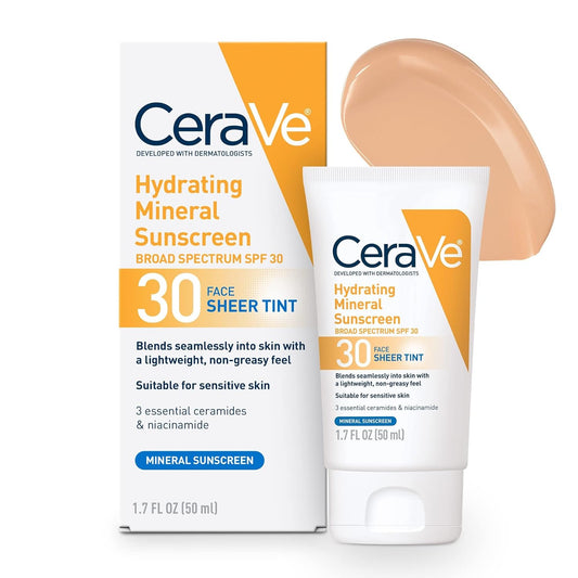 CeraVe Hydrating Mineral Sunscreen SPF 30 Tinted 1.7 oz