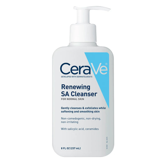CeraVe Renewing SA Cleanser 8 oz – Exfoliating Cleanser for Smooth, Clear Skin