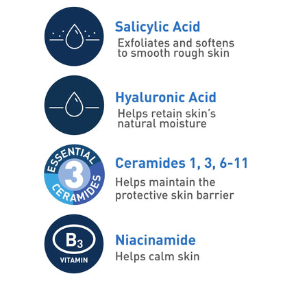 CeraVe Renewing SA Cleanser 8 oz – Exfoliating Cleanser for Smooth, Clear Skin